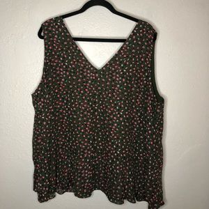 Zac & Rachel V Neck Sleeveless Ruffle Blouse